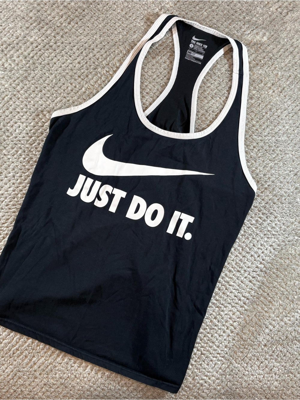 Nike Women’s L Tank Top Gym Activewear Fitness 'Just Do It.' Logo Racerback Tank